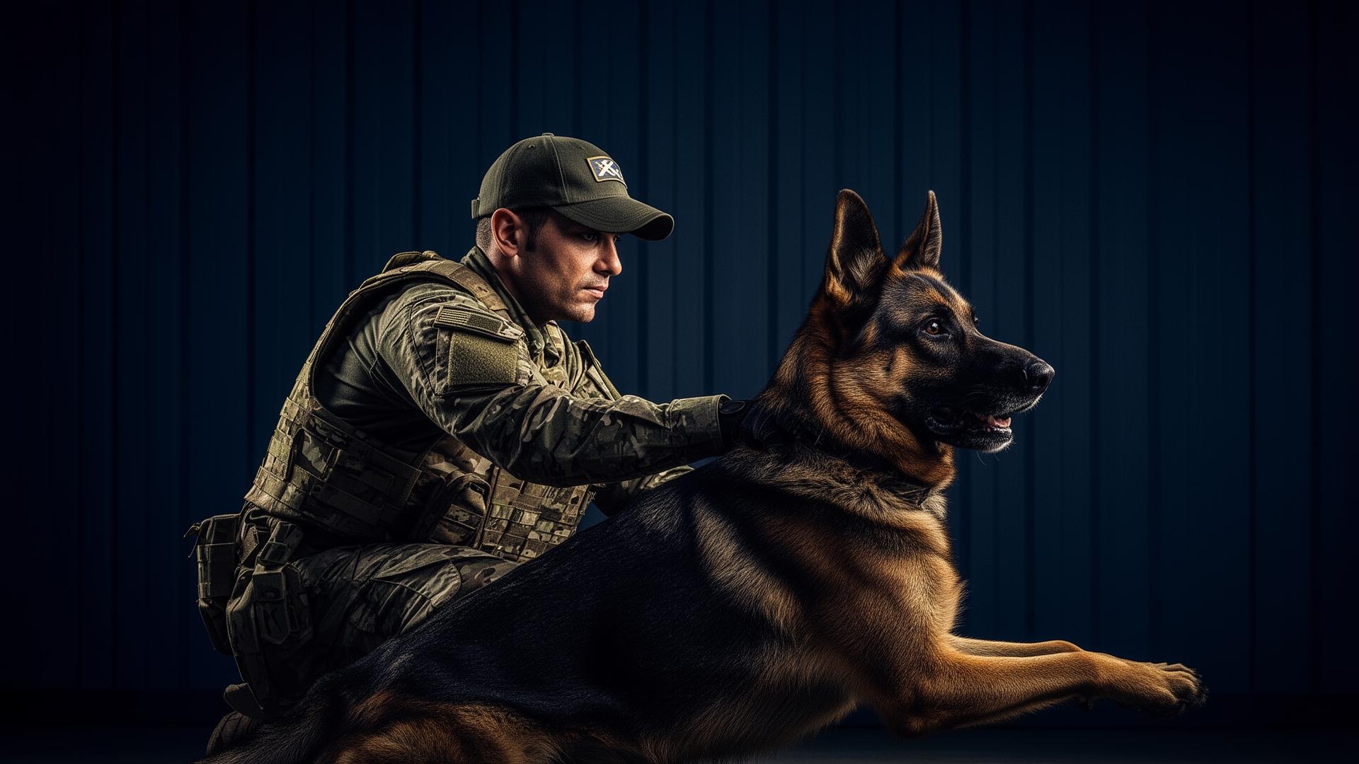 Adestrador K9 BRZ com pastor alemão em treinamento de elite